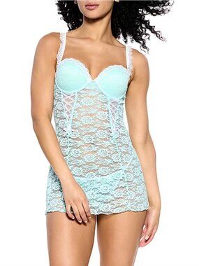 Jezebel by Felina Rachel Chemise Push Up Lace Lingerie Set M NWT